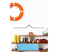 The Line - Mont Saint-Michel - Silueta decorativa de pared - Skyline - 125 cm - Negro