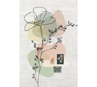 The Linen Garden: Lined 6×9 Softcover Notebook Featuring a Minimalist Floral Design on Soft Earth Tones (120 Pages)