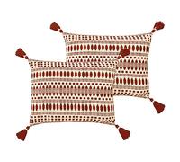 The Linen Yard Ganado - Cojín Relleno de Plumas Tejidas (2 Unidades)