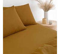 The Linen Yard Sábana Bajera Ajustable de 250 Hilos, Color Jengibre, tamaño Super King