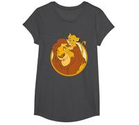 The Lion King Mufasa And Simba Camiseta, Niñas, Jaspeado Oscuro, L