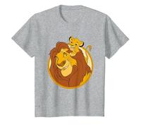 The Lion King Mufasa And Simba Camiseta, Niños, Gris Jaspeado, 10 años