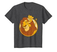 The Lion King Mufasa And Simba Camiseta, Niños, Jaspeado Oscuro, 3 años