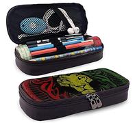 The Lion of Judah with The African Flag - Estuche de piel para lápices (gran capacidad, resistente al desgaste, con doble cremallera)