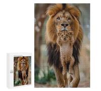 The Lion's Fatherly Love Puzzle De 1000 Piezas Rompecabezas para Adultos Rompecabezas 1000 Piezas para Adultos para Amantes O Amigos Rompecabezas Imposable 1000 PCS