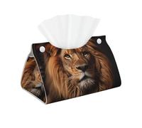 The Lion's Gaze - Caja de pañuelos de cuero para decoración de moda, adecuada para mesa de comedor, mesita de noche, cocina, sala de estar