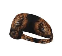 The Lion's Gaze - Diadema deportiva elástica estampada adecuada para correr, fitness, tenis, yoga