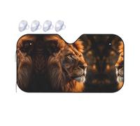 The Lion's Gaze - Parasol para parabrisas de automóvil, protección contra el calor, bloqueador de rayos UV, apto para automóviles, camiones (55 x 30 pulgadas)