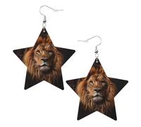 The Lion's Gaze - Pendientes de cuero con forma de estrella, ligeros y elegantes, accesorios para fiestas, bailes y la vida cotidiana.