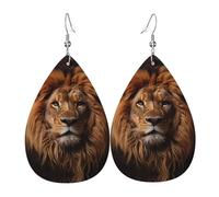The Lion'S Gaze - Pendientes de piel con forma de lágrima, accesorios para mujer, aretes versátiles adecuados para viajes y viajes.