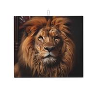 The Lion's Gaze - Tapete de secado de platos de cocina, tapete absorbente de encimera de cocina de 16 x 18 pulgadas, tapete decorativo duradero, lavable, reutilizable,