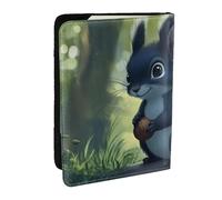 The Little Black Squirrel - Funda para pasaporte con estampado de ardilla negra, funda organizadora para pasaporte, para hombres y mujeres, 6.5 pulgadas
