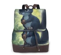 The Little Black Squirrel - Mochila de viaje para mujer, mochila casual, mochila de cuero estampada para mujer para el trabajo