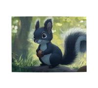 The Little Black Squirrel - Rompecabezas de madera de 500 piezas para adultos, rompecabezas desafiante para juego de tamaño de 15 x 20.4 pulgadas