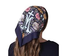 The Little Catholic Box Bufanda de cabeza con velo católico - Vos de capilla estilo bandana - Mantilla floral mariana para iglesia, Azul, Large