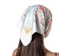 The Little Catholic Box Bufanda de cabeza con velo católico - Vos de capilla estilo bandana - Mantilla floral mariana para iglesia, Blanco, Large