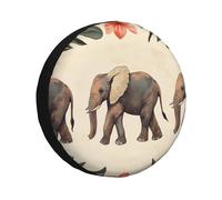 The Little Elephant Is Among The Flowers - Cubierta de neumático de repuesto, impermeable, a prueba de polvo, ajuste universal para remolque, caravana, SUV, camión, caravana de 17 pulgadas