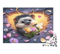 The Little Erizo Poked Its Head out from The Crack in The Wall 38x26cm/1000pcs Rompecabezas para Adultos - Juguete De Bricolaje