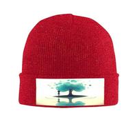 The Little Girl by The River. Gorro de punto para hombre/mujer, gorro de punto con puños, gorro de punto para invierno, suave y cálido, Rojo -, talla única