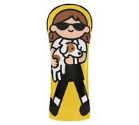 The Little Girl Holding A Dog Cool Yellow - Fundas impermeables para cabeza de golf, con etiqueta de número para conductor/madera Fairway/híbrido