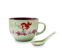 The Little Mermaid Disney Ariel Ceramic Soup Mug with Spoon | Holds 24 Ounces