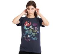 The Little Mermaid Disney World Is My Oyster Camiseta de Mujer, Azul Marino Profundo, L