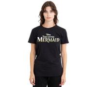 The Little Mermaid Logo Ladies T Shirt, Black Camiseta, Negro, M para Mujer