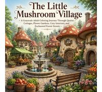 the Little Mushroom Village: A Grayscale Adult Coloring Journey Through Quaint Cottages, Flower Gardens, Cozy Interiors, and Enchanted Forest Streets