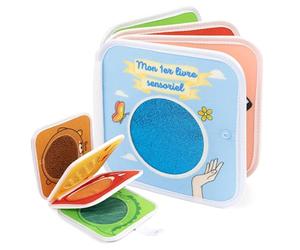The Little Ones Malin I - Libro sensorial de despertar Montessori de habilidades motoras finas en francés para bebé a partir de 3 años, regalo para niña y niño busy board con animales, texturas y