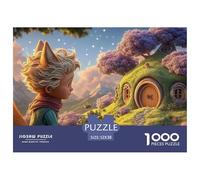 The Little Prince and His Fox 1000 Pcs Papel Ecológico Rompecabezas Whimsical Earth House Liberador De Estrés Juego Creativo Puzzle para Niños Pequeños 52x38cm/1000pcs