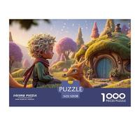 The Little Prince and His Fox 1000 Piezas Cartón Fuerte Rompecabezas Whimsical Earth House Liberador De Estrés Juego Creativo Puzzle para Niños Pequeños 52x38cm/1000pcs