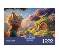 The Little Prince and His Fox 1000 Piezas Cartón Rompecabezas Whimsical Earth House Imágenes Vibrantes Juego Familiar Puzzle Juego De Desafío Difícil 70x50cm/1000pcs