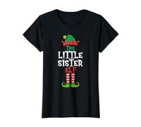 The Little Sister Elf, Divertida Navidad para Grupos Familiares Camiseta gráfica económica, Mujer, Negro, S