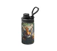 The Little Tiger in The Lake - Botella de agua aislada de 12 onzas con diseño de impresión completa, a prueba de fugas, acero inoxidable y duradera para exteriores