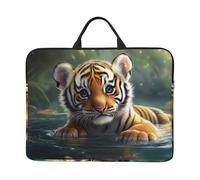 The Little Tiger In The Lake - Funda acolchada para portátil de 14 pulgadas con asa para hombre y mujer