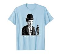 The Little Tramp Chaplin - Figura de cómic británica Camiseta, Hombre, Azul Bebé, XXL