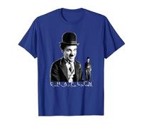 The Little Tramp Chaplin - Figura de cómic británica Camiseta, Hombre, Azul Real, S