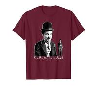 The Little Tramp Chaplin - Figura de cómic británica Camiseta, Hombre, Granate, S
