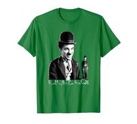 The Little Tramp Chaplin - Figura de cómic británica Camiseta, Hombre, Verde Kelly, S