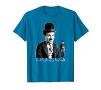 The Little Tramp Chaplin - Figura de cómic británica Camiseta, Hombre, Zafiro, 3XL