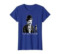 The Little Tramp Chaplin - Figura de cómic británica Camiseta, Mujer, Azul Real, S