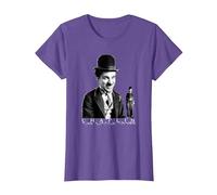 The Little Tramp Chaplin - Figura de cómic británica Camiseta, Mujer, Morado Jaspeado, 3XL