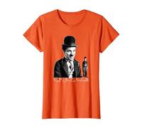 The Little Tramp Chaplin - Figura de cómic británica Camiseta, Mujer, Naranja, XL