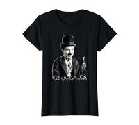 The Little Tramp Chaplin - Figura de cómic británica Camiseta, Mujer, Negro, S