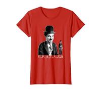 The Little Tramp Chaplin - Figura de cómic británica Camiseta, Mujer, Rojo, 3XL