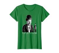The Little Tramp Chaplin - Figura de cómic británica Camiseta, Mujer, Verde Kelly, S