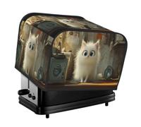 The Little White Cat - Tostador de pan para horno a prueba de polvo, resistente al calor, universal, se adapta a la mayoría de tostadoras estándar de 4 rebanadas con protección de huellas dactilares