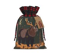 The Lodge Bear - Bolsa de regalo reutilizable con cordón, perfecta para estaciones festivas, bolsa de arte y manualidades