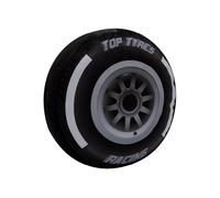 The London Toy Company Cojín Negro para neumáticos de Coche de Carreras, Almohada Decorativa de Felpa Suave, Ideal para niños y entusiastas del automovilismo