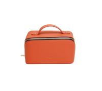 The London Train Case Mini Beauty Concertina - Organizador plegable para artículos de tocador, neceser de maquillaje Alice Wheeler, Naranja y negro, Lado suave